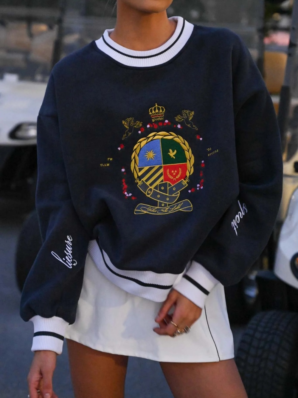 Yellow the label herald crest  sweatshirt